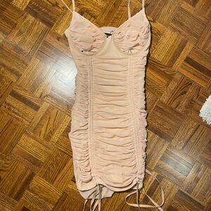 PrettyLittleThing Blush Ruched Mini Dress